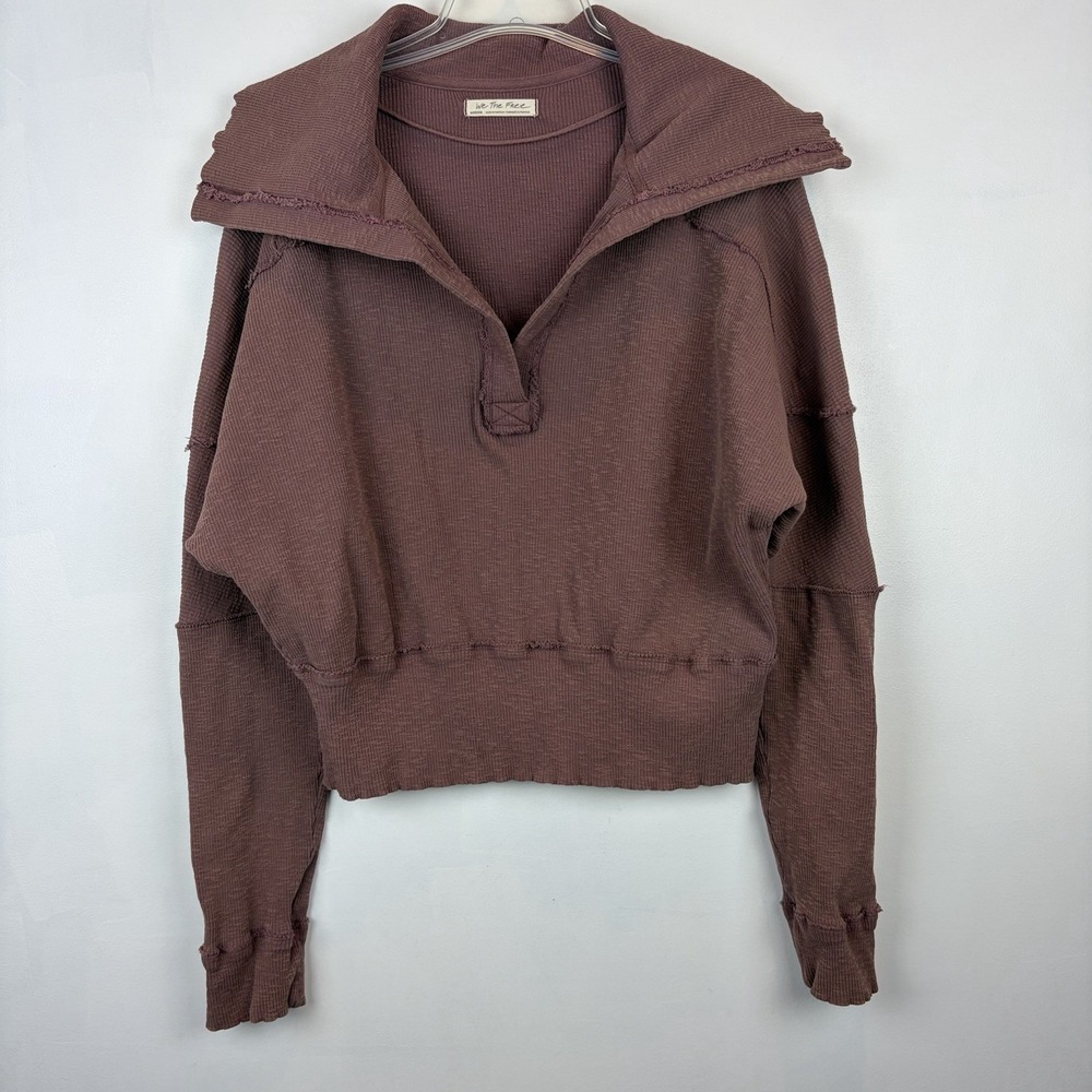 We the Free Polo Womens Medium Ribbed Not So Ordinary Mauve Slouchy Read